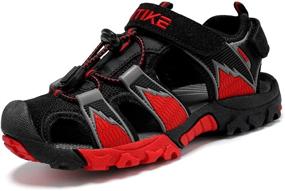 img 4 attached to Quick Drying Outdoor Closed Toe Sandals for Girls - Athletic Kids Shoes
