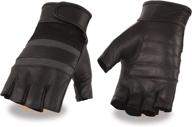 milwaukee leather platinum fingerless gloves logo