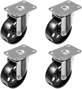 img 4 attached to Swivel Caster 🔩 Wheel - Extra-Large Steel Construction