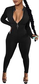 img 4 attached to 👗 Lagshian Bodycon Jumpsuit: Effortlessly Chic Women's Casual Clothing