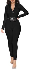 img 3 attached to 👗 Lagshian Bodycon Jumpsuit: Effortlessly Chic Women's Casual Clothing