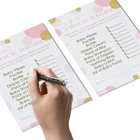 img 1 attached to 👑 Pink and Gold Price is Right Game (25 Pack) - Fun Girls Baby Shower Activity Cards for a Royal Princess or Twinkle Little Star Themed Party - Entertaining Guessing Game for All Invited Guests