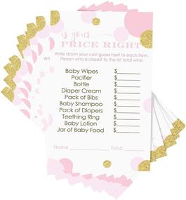 img 4 attached to 👑 Pink and Gold Price is Right Game (25 Pack) - Fun Girls Baby Shower Activity Cards for a Royal Princess or Twinkle Little Star Themed Party - Entertaining Guessing Game for All Invited Guests