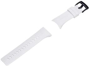 img 2 attached to 🕓 White Sencato Watch Band - Compatible with Suunto Spartan Ultra HR, Classic Soft Rubber Replacement Wrist Strap for Suunto Spartan Ultra HR Smart Watch