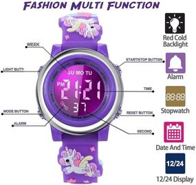 img 2 attached to ⌚ Girls' Waterproof Luminous Stopwatch Wristwatch: Stylish Wrist Watches for Active use