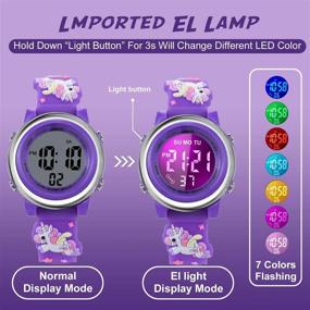 img 3 attached to ⌚ Girls' Waterproof Luminous Stopwatch Wristwatch: Stylish Wrist Watches for Active use