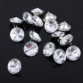 img 2 attached to 💎 Clear Crystal Upholstery Buttons: 100pcs Rhinestone Round Buttons for DIY Sofa Headboards Furniture Decor (25mm)