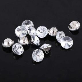 img 3 attached to 💎 Clear Crystal Upholstery Buttons: 100pcs Rhinestone Round Buttons for DIY Sofa Headboards Furniture Decor (25mm)