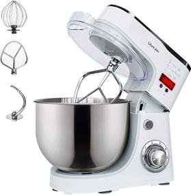 img 4 attached to 🍞 WantJoin Digital Display Stand Mixer 1000W - Kneading Dough Machine with Timer and 5L Barrel for Professional Kitchen Use