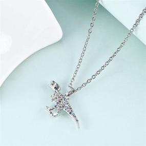 img 3 attached to Dinosaur T-Rex Charm Necklace Jewelry Gift for Girls, Boys, and Women - Animal Lover Pendant