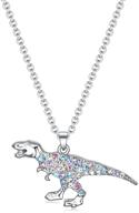 dinosaur t-rex charm necklace jewelry gift for girls, boys, and women - animal lover pendant logo