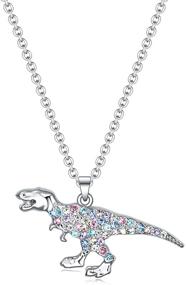 img 4 attached to Dinosaur T-Rex Charm Necklace Jewelry Gift for Girls, Boys, and Women - Animal Lover Pendant