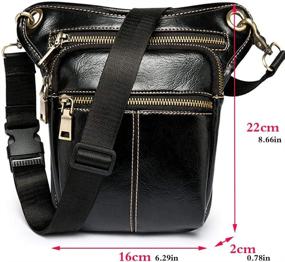 img 3 attached to 🎒 Versatile KPYWZER Vintage Leather Waist Pack Drop Leg Bag for Men Women: Ideal for Outdoor Sports, Cycling, Riding, and Camping, Black