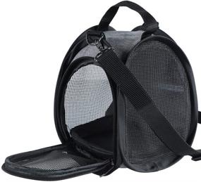 img 4 attached to Petsfit Small Animal Carrier Bag for Sugar Glider, Hedgehog, Tortoise, Gecko, Teacup Dogs, Birds, Baby Rat - Shoulder Strap, Mesh Window, Removable Mat, Side Pockets