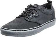 atwood checkered suede men's athletic shoes in pewter and white logo