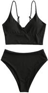 stylish zaful women's sunflower tankini set: ruched high waisted bathing suit for flattering beach looks logo