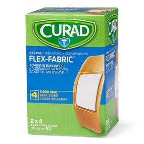 img 2 attached to Curad Flex-Fabric Adhesive Bandages, Stretchable and Conforming, 2x4 Inches, 50 Count