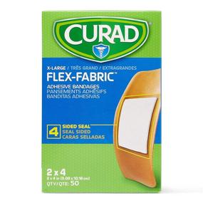 img 1 attached to Curad Flex-Fabric Adhesive Bandages, Stretchable and Conforming, 2x4 Inches, 50 Count