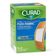 curad flex-fabric adhesive bandages, stretchable and conforming, 2x4 inches, 50 count logo