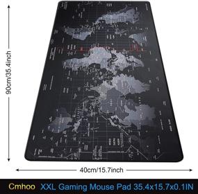 img 3 attached to 🖱️ Cmhoo XXL Professional Large Mouse Pad & Computer Game Mouse Mat (35.4x15.7x0.1IN, Map) – Premium Gaming Surface for Enhanced Precision and Comfort