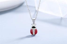 img 2 attached to 🐞 Red Ladybug Stud Earrings and Pendant Necklace Set - White Gold Plated, 925 Sterling Silver, CZ Insect Animal Jewelry for Girls and Women - Hypoallergenic Gift Option from GoodCorsetMall