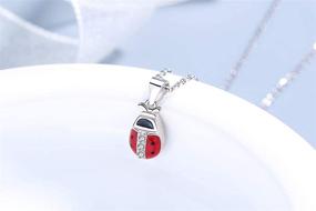 img 1 attached to 🐞 Red Ladybug Stud Earrings and Pendant Necklace Set - White Gold Plated, 925 Sterling Silver, CZ Insect Animal Jewelry for Girls and Women - Hypoallergenic Gift Option from GoodCorsetMall