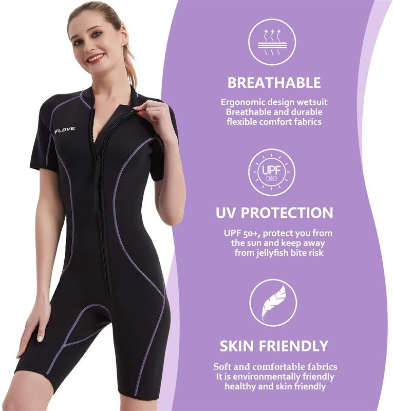  CtriLady Women Neoprene Wetsuit, Shorty Wetsuit for