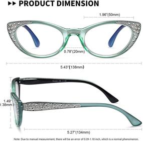 img 3 attached to 👓 Women's Blue Light Blocking Cat Eye Reading Glasses - EYEURL 3 Pack Computer Readers with Spring Hinge & Lightweight Frames