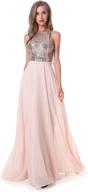 👗 long formal sequin chiffon evening prom dress for women by beauty kai logo