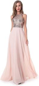 img 4 attached to 👗 Long Formal Sequin Chiffon Evening Prom Dress for Women by Beauty Kai