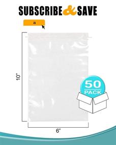 img 3 attached to 👜 APQ Pack Set of 50 Clear Drawstring Bags in Size 6 x 10 inch