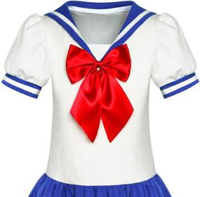 img 1 attached to Sunny Fashion Girls Dress Sailor School Uniform Navy Suit, Size 6-14: Perfect Blend of Style and Elegance