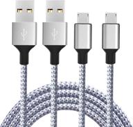 🔌 kerrkim micro usb кабель: 2 шт. 6 футов экстра-длинный, прочный плетеный кабель для синхронизации данных для samsung galaxy s7 / s6, lg g4, ps4, xbox и других产品. логотип