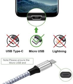 img 1 attached to 🔌 KerrKim Micro USB кабель: 2 шт. 6 футов экстра-длинный, прочный плетеный кабель для синхронизации данных для Samsung Galaxy S7 / S6, LG G4, PS4, Xbox и других产品.