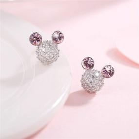 img 2 attached to 💎 Swarovski Crystal Allergic Girls' Jewelry: HERAYLI Earrings - Hypoallergenic and Stunning Accessories