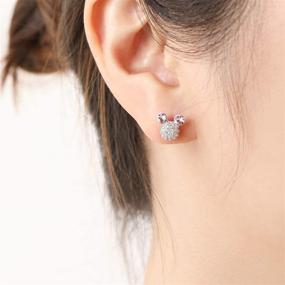 img 3 attached to 💎 Swarovski Crystal Allergic Girls' Jewelry: HERAYLI Earrings - Hypoallergenic and Stunning Accessories