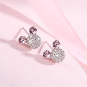 img 1 attached to 💎 Swarovski Crystal Allergic Girls' Jewelry: HERAYLI Earrings - Hypoallergenic and Stunning Accessories