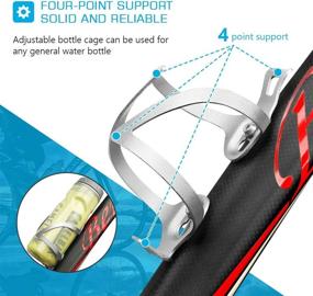 img 2 attached to 🚲 Bike Water Bottle Cage Set - Icnice 2 Pack Lightweight Aluminum Alloy Adjustable Bicycle Holder with Non-Slip Silicone Bike Phone Mount, Arm Sleeves – Ideal for Road and Mountain Bikes