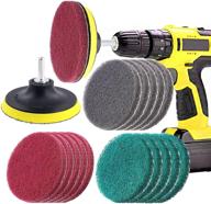 🧽 sweet 16-piece 4" scrubbing pads cleaning kit - drill powered brush, tile scrubber, scouring pads, abrasive buffing pads replacement with hook attachment - ideal for house cleaning logo