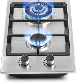 img 4 attached to 🔥 High-Quality 12-Inch Gas Cooktops with Dual Fuel Option and Easy Cleaning
