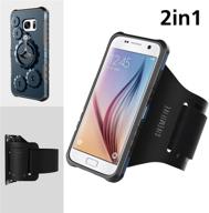 🏃 givemifive 2-in-1 sport running armband & premium protective armour case for samsung galaxy s7/ s7e/ s8 with bracket holder logo