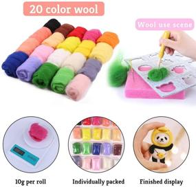 img 2 attached to Premium Needle Felting Kit with 20 Colors Wool Roving (Total 200g, 10g/Color) - Includes Needle Felting Starter Kit, Tools, Wool Felt Mold, and Felting Needle