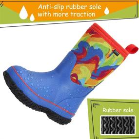 img 3 attached to 👞 Превосходная защита и комфорт: кроссовки для мальчиков CNSBOR Waterproof Insulated Neoprene Rainboot для ботинок