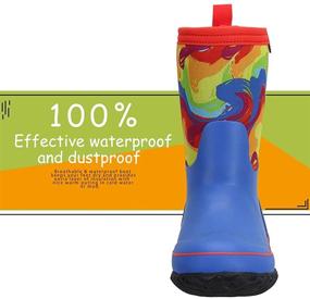 img 1 attached to 👞 Превосходная защита и комфорт: кроссовки для мальчиков CNSBOR Waterproof Insulated Neoprene Rainboot для ботинок