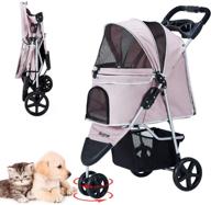 hrkim foldable lightweight pet stroller with storage basket - cat and dog jogging carrier trolley logo