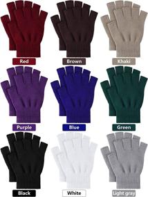 img 3 attached to Stretchy Fingerless Finger Gloves: Comfortable Unisex Solution for All Finger Activities