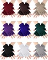 stretchy fingerless finger gloves: comfortable unisex solution for all finger activities logo