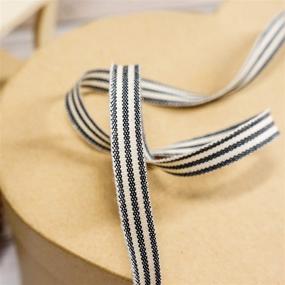 img 1 attached to Classic Black Cotton Stripes Ribbon: Ideal for Home Decor, Gift Wrapping, and DIY Crafts - 10mm x 10 Yards - CT CRAFT LLC