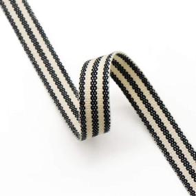 img 2 attached to Classic Black Cotton Stripes Ribbon: Ideal for Home Decor, Gift Wrapping, and DIY Crafts - 10mm x 10 Yards - CT CRAFT LLC