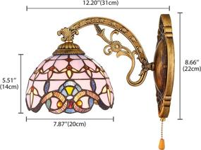 img 3 attached to KWOKING Lighting Tiffany Style Vintage Wall Sconces with Pull Chain Switch for Corridor, Hallway, Livingroom, Bedroom - Mirror Front Wall Lamp Fixture Style A